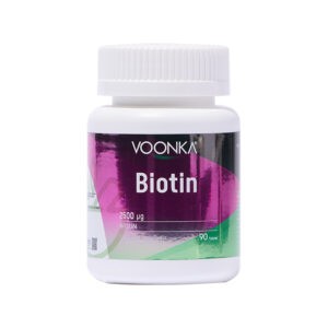 Voonka Biotin 2500 mcg, за коса, кожа и нокти, 90 таблетки