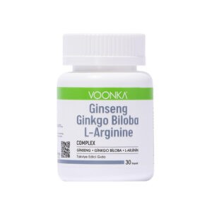 Voonka Ginseng Ginkgo Biloba L-Arginine за енергия и мозъчна функция 30 таблетки